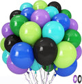 Black and Green Balloons, 60PCS Teal Blue Green Purple Video Game Balloons, Black Purple Blue Balloon for Man Video Game Baby Shower Birthday Monsters Theme Boys Game Night Party Decorations Supplies