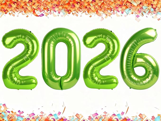 40 Inch Light Green Balloons 2026, New Years Eve Decorations Foil Balloons 2026 Set, Light Green Class of 2026 Balloons Party Supplies