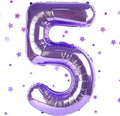 Purple Number Balloons, 40 Inch Purple Balloon 5.5 Helium Balloon 5th Birthday for 5 Years Birthday Decoration Children Girls Boys