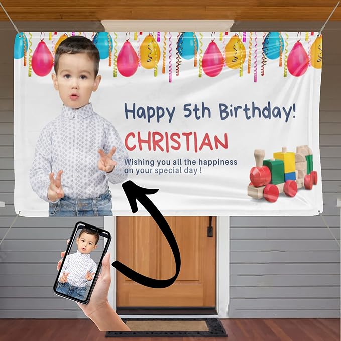 Custom Happy Birthday Vinyl Banner Sign, Personalized Party Backdrop, Gift, and Decoration - From NiceMemoryLLC. (Style-20)