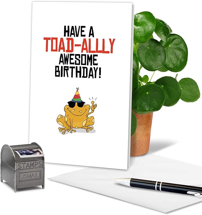 The Best Card Company - Funny Birthday Pun Card, 5x7 Inch, Multicolored, Includes Envelope, Made from 30% Recycled Content, No Batteries Required
