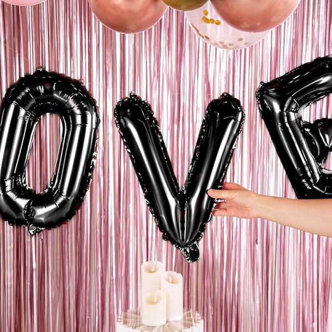 Restaurantware-Balloonify 16 Inch Letter Balloon, 1 Alphabet Party Balloon - Letter V, Self-Sealing, Black Foil Mylar Finish, Hanging Loop, Decoration For Birthday, Wedding, Or Graduation