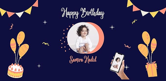 Custom Happy Birthday Vinyl Banner Sign, Personalized Party Backdrop, Gift, and Decoration - From NiceMemoryLLC. (Style-05)
