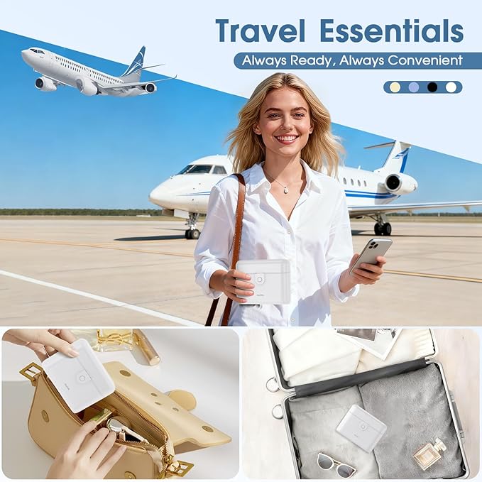 Travel Bottles with Case, 4x2oz TSA Approved, Leak-Proof, Press to Unlock, Compact & Portable Travel Toiletries (White)