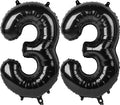 40 Inch Black Number 33 Digital Balloon,Jumbo Mylar Foil Helium Balloon for 33 Balloons for Birthday Party,Wedding Anniversary Party Decorations