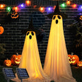 2 Pack Halloween Decorations Outdoor, Solar Light Up Spooky Ghost Decorations, Waterproof Solar Halloween Lights Outdoor Ghost Decor for Yard, Porch, Pathway, Haunted House Party Decor