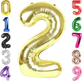 40 Inch Champagne Gold Number 2 Balloon, Giant 2 Number Balloons for 2nd Birthday Decorations, Party Supplies for Baby Boy Girl, Champagne Gold Party Decor
