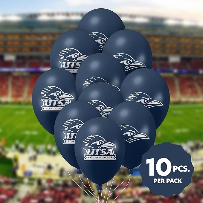 UTSA Roadrunners 10 Pack 11" Official Licensed Logos, Helium Quality Latex Balloons, Perfect for College Football Team Celebration, Decorated Front and Back by Westrick