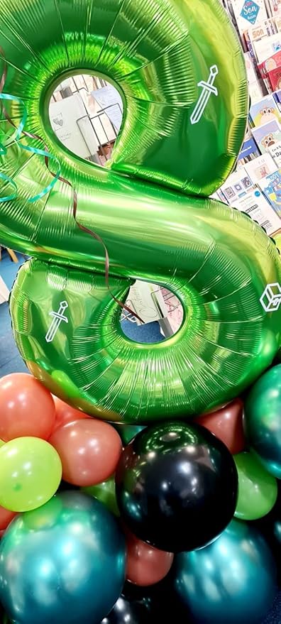 Dark Green Number 8 Balloon 40 Inch, 8th Birthday Party Decorations for Children, Giant 8 Foil Balloon for Party Supplies