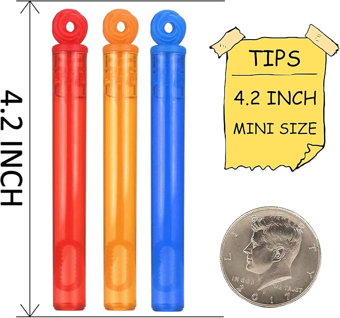 32-Piece 8 Colors Mini Bubble Wands Assortment Party Favors Toys for Kids Child, Christmas Celebration,Thanksgiving New Year, Themed Birthday,Wedding, Bath Time,Summer Outdoor Gifts for Girls Boys