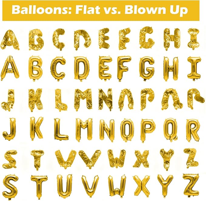 98 Pcs Gold Letter Balloons, Custom 3 Set A-Z Set for Personalizing Names & Phrases Party Supplies Banners - with 1 Set AEOLMPRST 20Pcs for Wedding/Birthdays/Annivs/Grads Party Banner Custom Phrase