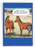 NobleWorks Funny Birthday Greeting Card with 5 x 7 Inch Envelope (1 Card) Bday Horse Hip Replacement C1770BDG