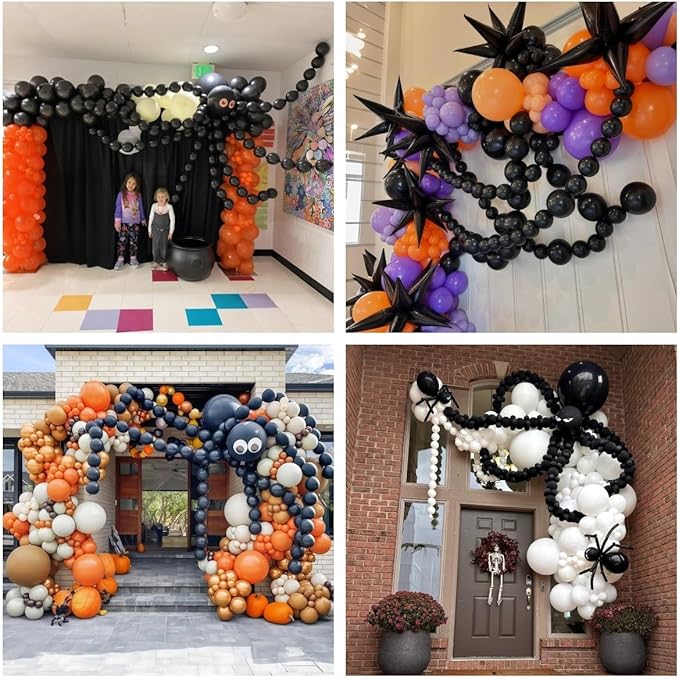 Black Quick Link Balloons, 100PCS Linking Balloons for Make Balloon Wall Balloon Arch Balloon Chains, Linkable Balloons for Wedding Birthday Baby Shower Engagement Graduation Party Decorations (6inch)