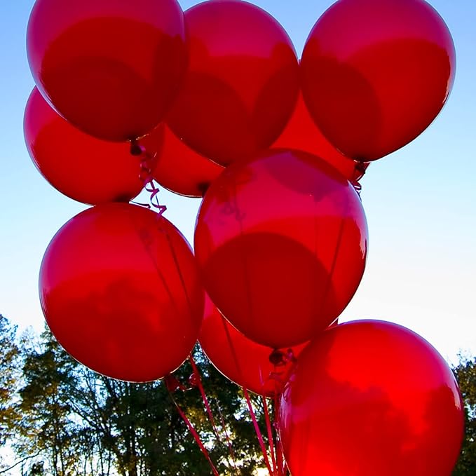 105pcs Red Balloons 12inch Party Latex Balloons for Valentine's Day Birthday Christmas Baby Shower Wedding Anniversary Party Decorations