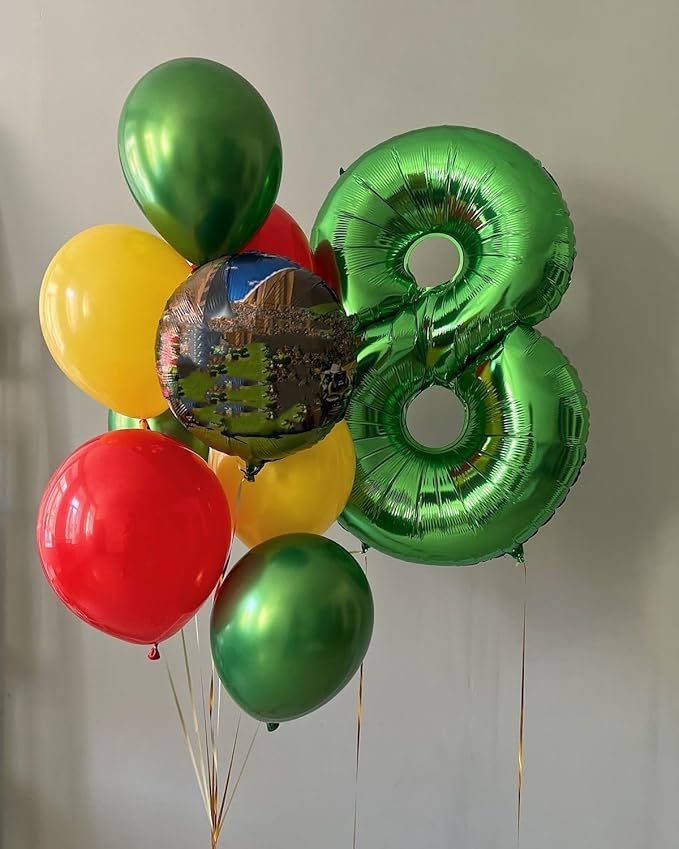 Balloon 8 Number, 40 Inch Dark Green Foil Large Ballon for Women And Men, Balloons Decoration for Happy 8 18 28 38 Birthday, Wedding Anniversary, New Year, Halloween Party Decoration