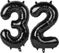 40 Inch Black Number 32 Digital Balloon,Jumbo Mylar Foil Helium Balloon for 32 Balloons for Birthday Party,Wedding Anniversary Party Decorations