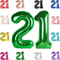 21 Balloon Number, Green Number 21st Birthday Balloons 40 Inch, 21 or 12 Years Old Green Birthday Decorations for Men Women Him Her, 21st Anniversary Decorations