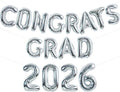 TONIFUL Graduation Balloons 16 Inch Silver Congrats Grad Balloons 16 Inch Silver 2026 Number Foil Balloons for 2026 Graduation Party Graduate Congratulations 2026 Congrats Grad Decorations