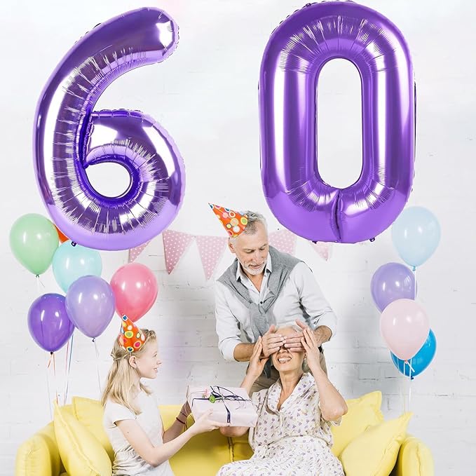 Purple Number Balloons, 40 Inch Purple Balloon 0.Birthday Decoration Children Girls Boys