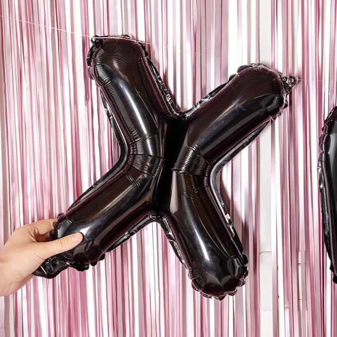 Restaurantware-Balloonify 16 Inch Letter Balloon, 1 Alphabet Party Balloon - Letter X, Self-Sealing, Black Foil Mylar Finish, Hanging Loop, Decoration For Birthday, Wedding, Or Graduation