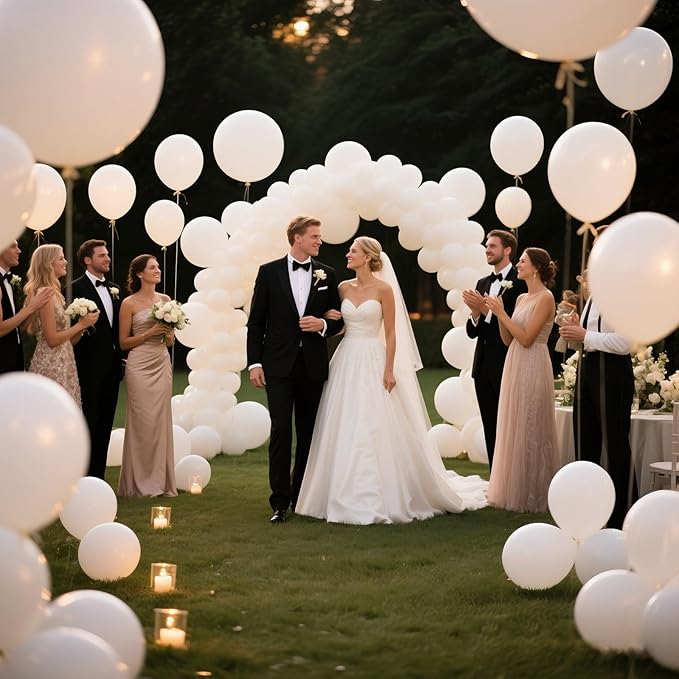 Sand White Latex Balloons 12 Inch 100 Pack Matte Latex Balloons for White Theme Birthday Party Wedding Baby Shower Decorations