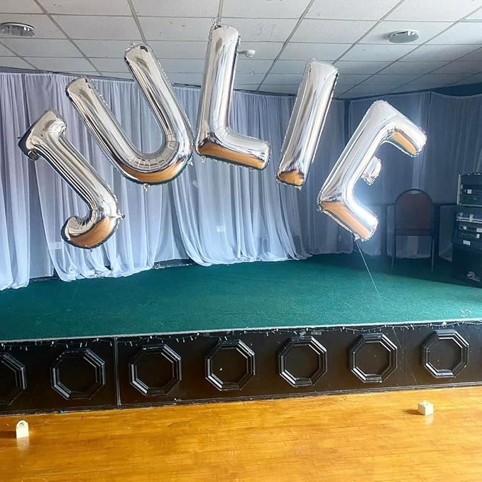 Silver Letter I Balloons 40 inch Large Alphabet I Balloons Silver Helium Foil Letter Balloon Banner for Birthday Party Anniversary Wedding Decoration