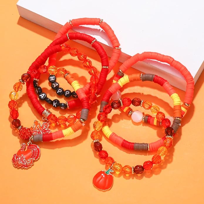 Surfer Heishi Bracelets for Women Stackable Rainbow Vinyl Disc Clay Beaded Stretch Bracelets Elastic Layering Friendship Bracelets Boho Summer Beach Jewelry