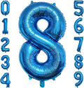 40 Inch Blue Number Balloon 8, Large Number Foil Balloons Mylar for Girl Boy Birthday Party Celebration Decorations Supplies, Digital Balloons for Wedding Anniversary Events Decorations