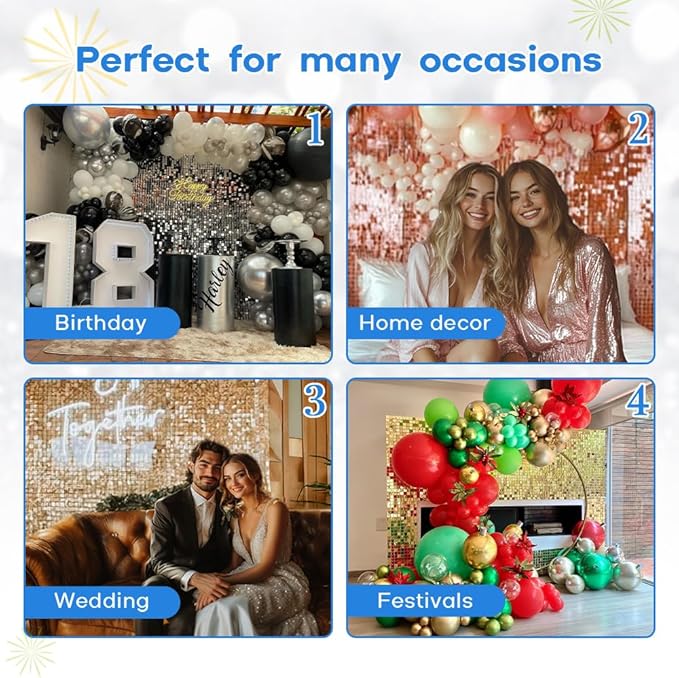 Shimmer Wall Backdrop Pink Sequin Backdrop 24pcs Round Panels Shinny Birthday Party Anniversary Engagement Decoration