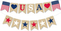 OHOME 4th of July Decorations - 4th of July Banner for Veterans Day | Fourth of July Decor Indoor Outdoor Outside - July 4th Garland Accessories Party Favors Supplies Wreath for Window Wall Door