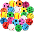 Hxezoc 24 Pcs Sports Bouncy Balls for Kids, 32mm Multicolor Rubber Bounce Balls Bulk for Party Favors, Goodie Bag Fillers, Easter Gift Bag Stuffers, Basket Stuffers, Classroom Prizes