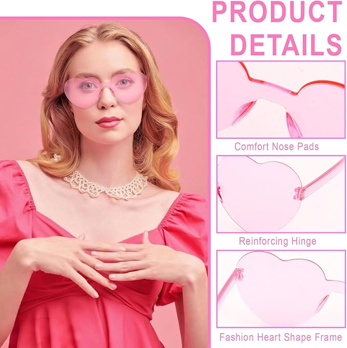 Heart Sunglasses 12/18/24 Pcs Heart Shaped Glasses for Women Cute Funny Party Glasses Party Favors Accessories