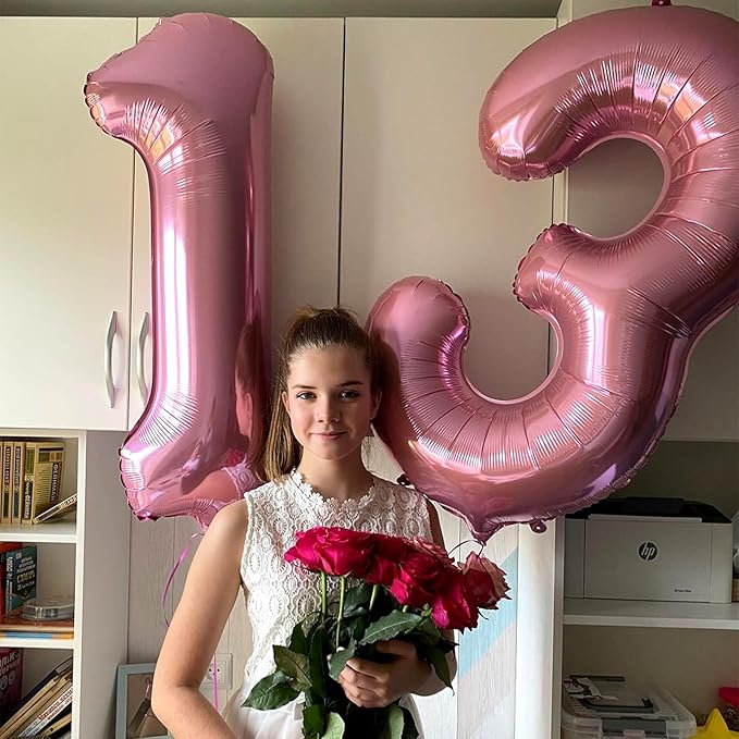 40 Inch Pink Number 1 Balloon, Light Pink Number Balloons Set 0-9, Large Baby Pink 1 Balloon Numbers, Pastel Pink Foil Digital 1 Balloons Helium for Girls Baby Shower 1st Birthday Party Decorations