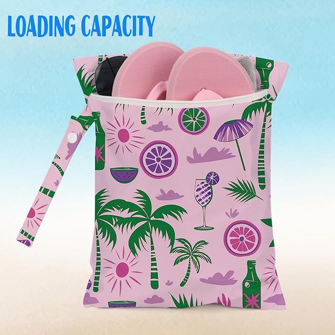 Beach Essentials, Wet Bag for Swimsuit Dirty Clothes Yoga Gym Diaper, Wet Dry Bag, Beach Vacation Essential for Travel Poor Bathing Summer Bachelorette Party Gifts