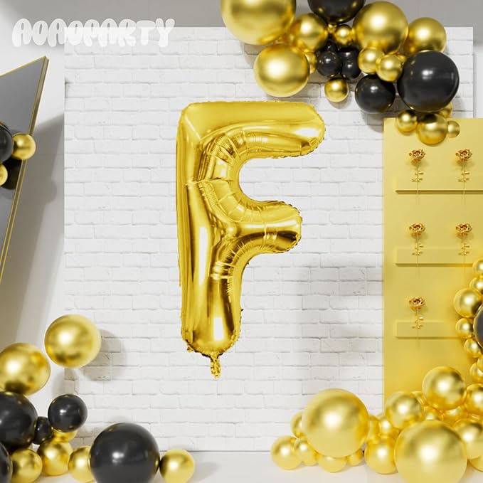 Letter Balloons 40Inch Large Giant big Foil Mylar Gold Balloons F for Birthday Party Decorations