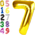 7 Balloon Gold Number, 17th Birthday Decorations For boys And Girls, 40 Inch Big Balloons for 7, 17, 27, 70 Birthday, Wedding Anniversary, Christmas, New Year, Halloween Party Decoration