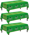 Childom 3 Pack Graduation Tablecloth,Graduation Decorations Class of 2026 Graduation Party Decorations,54"x108" Green and Gold Plastic Table Cloth Disposable Rectangle for Home,School,Party Supplies