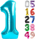 Light Blue Number 1 Balloon 40 Inch, 1st Birthday Balloon for Baby Boy Girl Toddler First Birthday Decorations, Shiny Light Blue Party Supplies