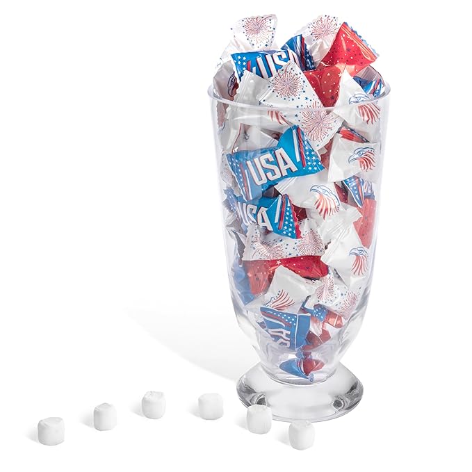 Candy Envy - Patriotic USA Buttermints - 13 oz. Bag - Approximately 100 Individually Wrapped Mints - Fourth of July Memorial Day Party Candy Favors