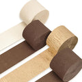 PartyWoo Brown Crepe Paper Streamers 4pcs 328ft Pack of Brown Crepe Paper for Wedding Birthday Baby Shower Engagement Anniversary New Year Eve Graduation Party Decorations(1.8 Inchx82 Ft/Roll)