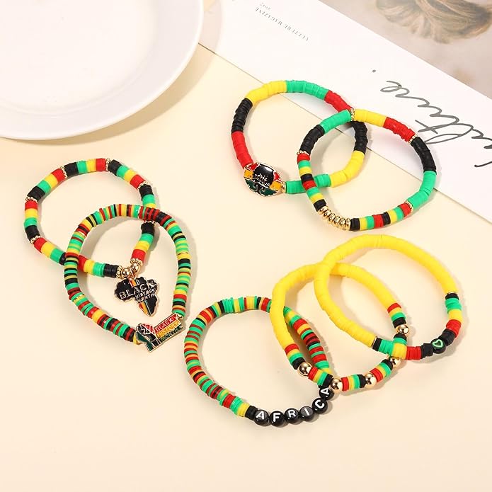 Surfer Heishi Bracelets for Women Stackable Rainbow Vinyl Disc Clay Beaded Stretch Bracelets Elastic Layering Friendship Bracelets Boho Summer Beach Jewelry
