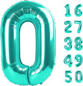 40 Inch Teal Blue Balloon Number 0 Balloons,Jumbo Mylar Foil Helium Balloon for 10 20 30 40 50 60 70 80 90 100 2025 Birthday Digital Balloons for Birthday Party,Wedding Anniversary Party Decorations