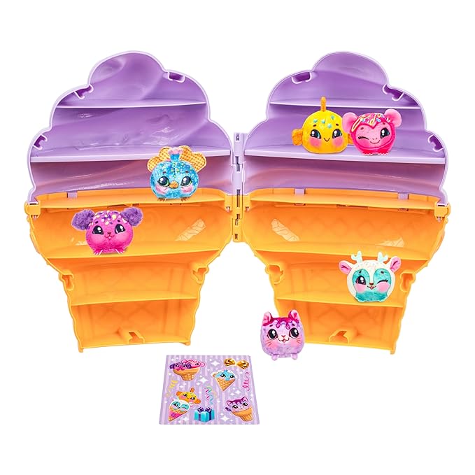 Cookeez Makery Yum Yumz Collector's Case, A Giant Ice Cream Case That Can Store 36 Yum Yumz! Includes 6 Exclusive Plush Plus A Fun Sticker Sheet To Decorate With, Play, Display And Store Away