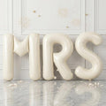 Biapian 40 Inch MRS Letter Balloons, Big Cream MRS Foil Balloons, 3 Pcs Giant Foil Large Aluminum Balloon Helium for Wedding Bride to Be Anniversary Couple Sweetheart Hen Party Decoration (Cream)