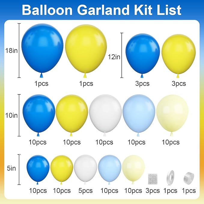 Blue and Yellow Balloon Arch Kit, Pastel Yellow Blue Lemon Balloon Garland, Lemon Birthday Decorations for Birthday Baby Shower Bridal Party
