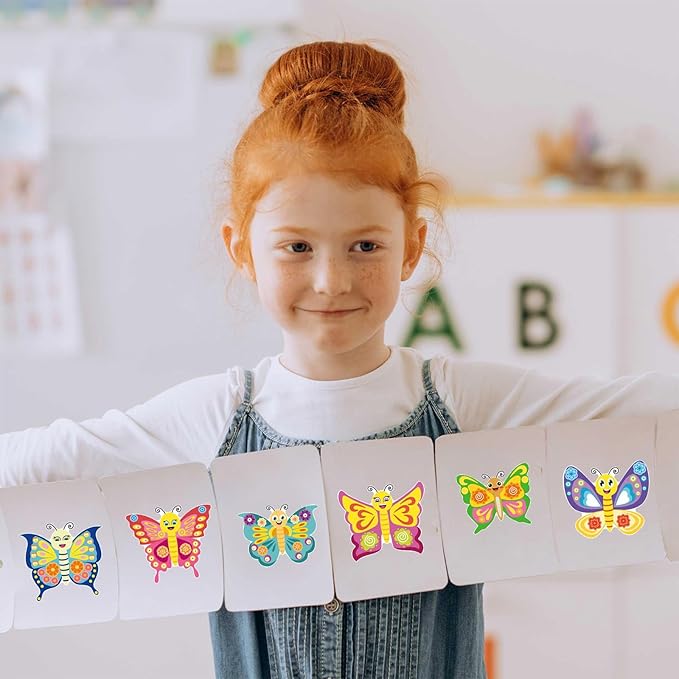 24 Sheets Butterfly Make a Face Sticker Sheets for Kids Todders Activities, Make Your Own Stickers for Kids Birthday Party Favor Supplies Craft