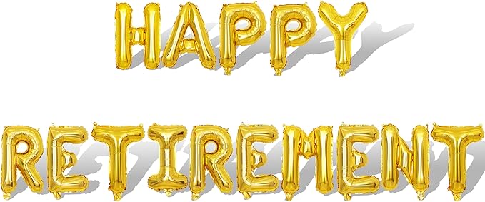 2 Set 30Pcs Gold Happy Retirement Letter Balloons 16in Balloon Foil Letter Decorations Party Decor Gold Letter Balloons Happy Retirement Party Supplies