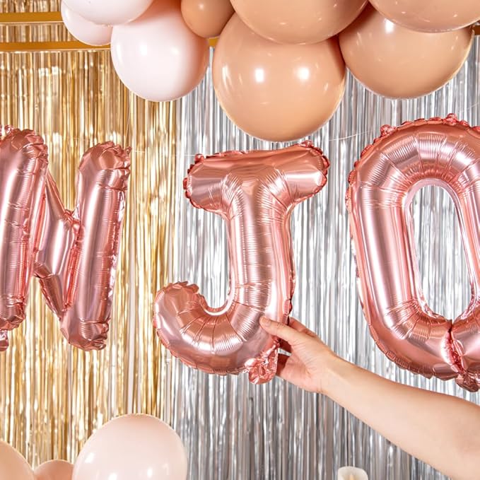 Restaurantware-Balloonify 16 Inch Letter Balloon, 1 Alphabet Party Balloon - Letter J, Self-Sealing, Rose Gold Foil Mylar Finish, Hanging Loop, Decoration For Birthday, Wedding, Or Graduation