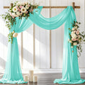 Wedding Arch Draping Fabric 30'' x 18FT Sheer Chiffon Arch Drape Backdrop 2 Panel Teal Drapes for Easter Bridal Shower Baby Shower Photo Booth Church Decor Birthday Party Outdoor Decoration