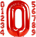 Number 0 Balloons 40 Inch Red Number Balloons for 10 20 30 40 50 60 70 80 90 100 Numbers Balloon Birthday Decorations Wedding Event Baby Shower